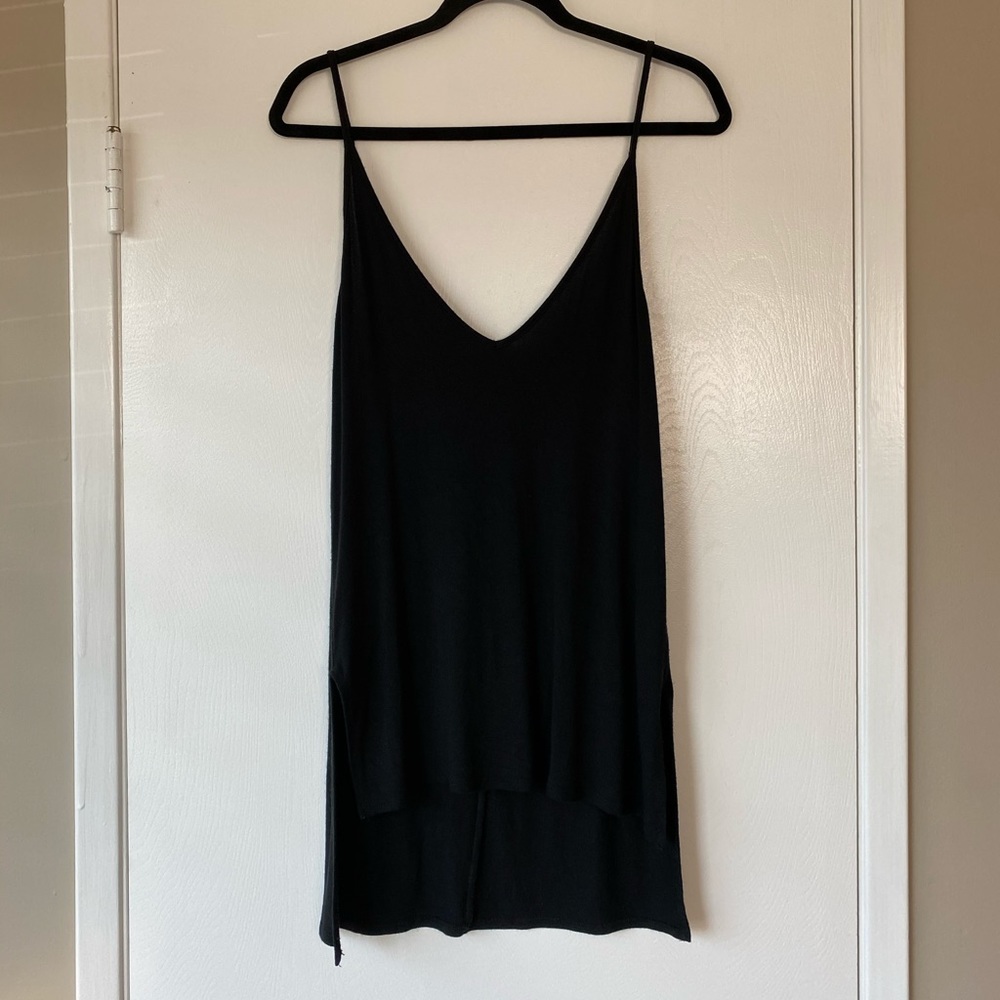 Black High/Low Tank Top